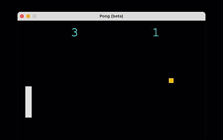 A screenshot of my java pong game